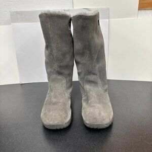 Skechers Adventure Water Resistant Women's Tall Grey Suede Winter Boots Size 8